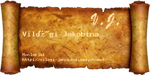 Világi Jakobina névjegykártya
